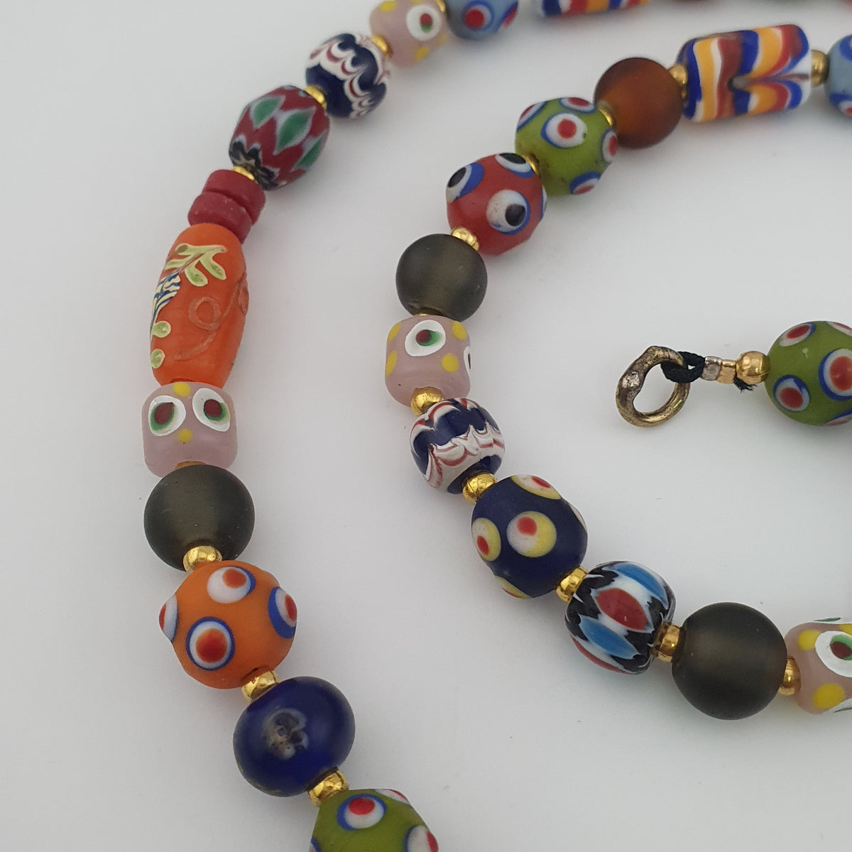 Antique Venetian Style MultiColor Mix Glass Beads Necklace