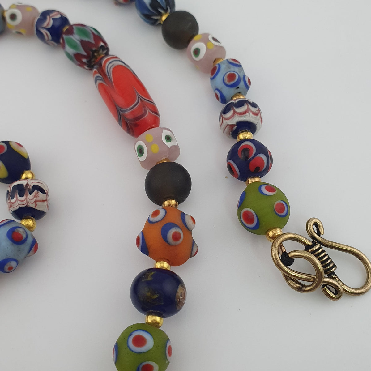 Antique Venetian Style MultiColor Mix Glass Beads Necklace