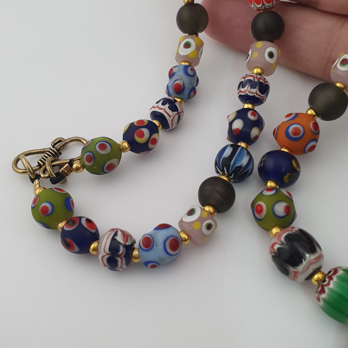 Antique Venetian Style MultiColor Mix Glass Beads Necklace