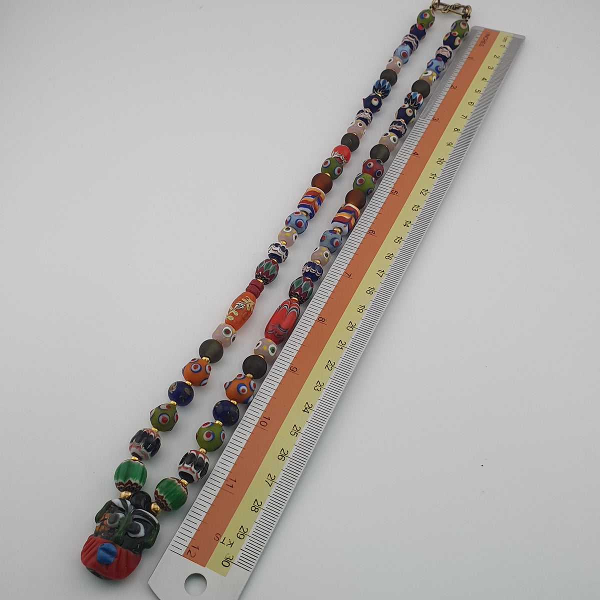 Antique Venetian Style MultiColor Mix Glass Beads Necklace