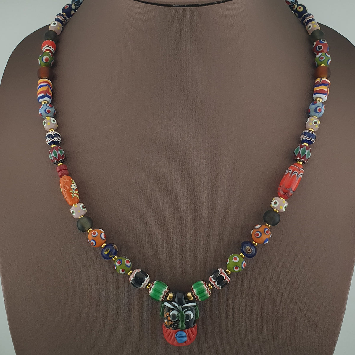 Antique Venetian Style MultiColor Mix Glass Beads Necklace
