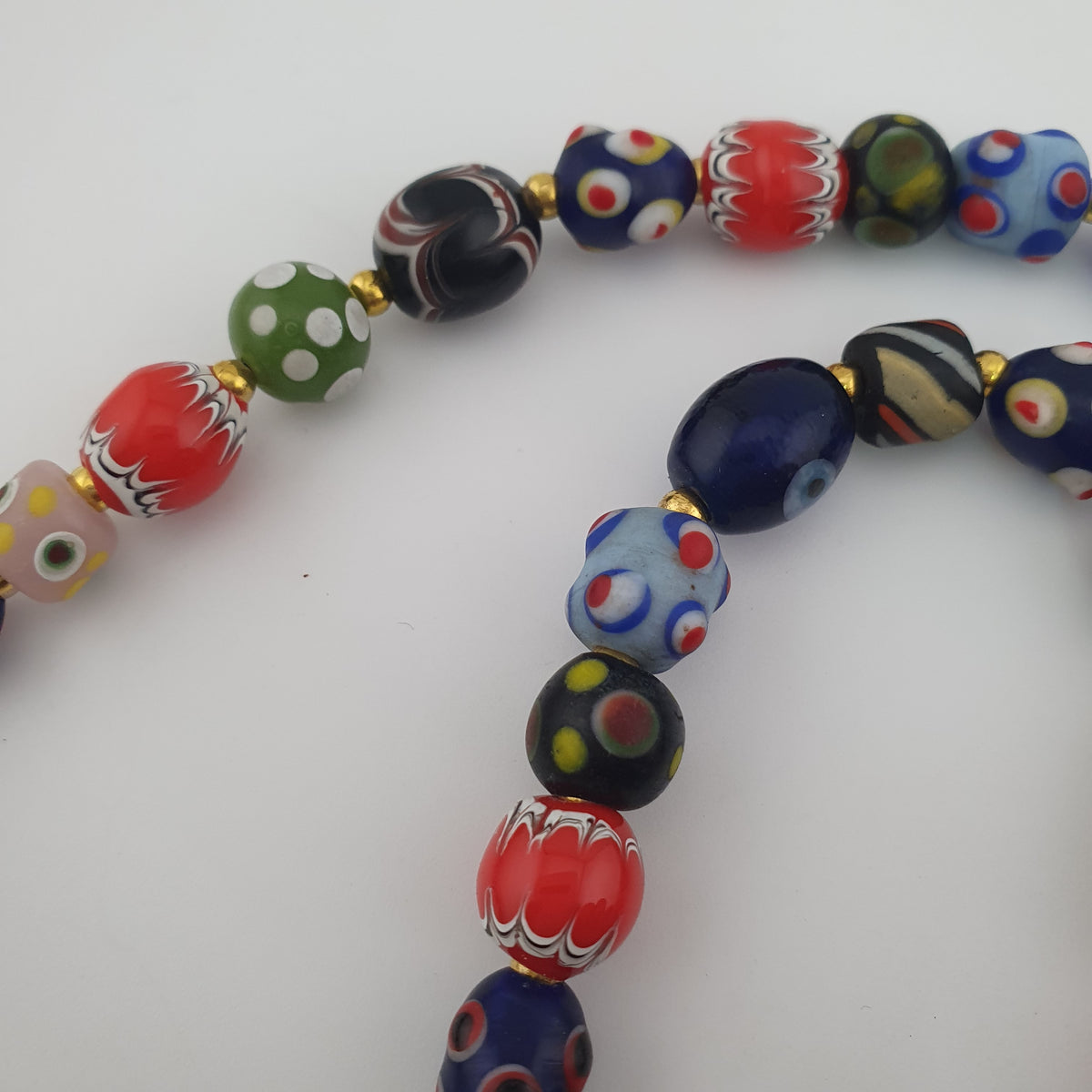Collier Pendentif Verre Murano et Verre Vieilli Style Vénitien Antique