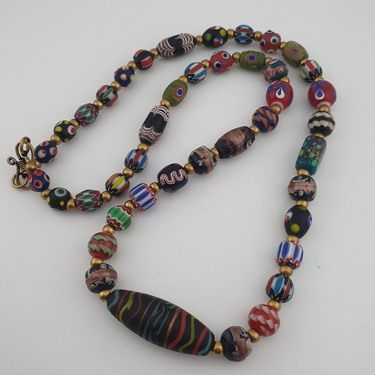 Antique Venetian Style MultiColor Mix Glass Beads Necklace