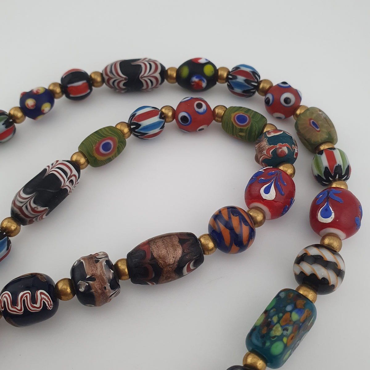 Antique Venetian Style MultiColor Mix Glass Beads Necklace