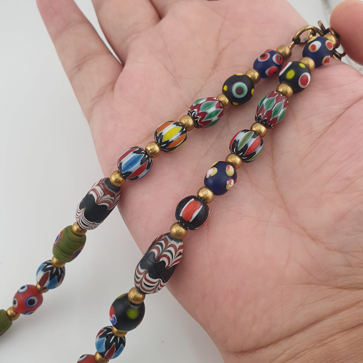 Antique Venetian Style MultiColor Mix Glass Beads Necklace
