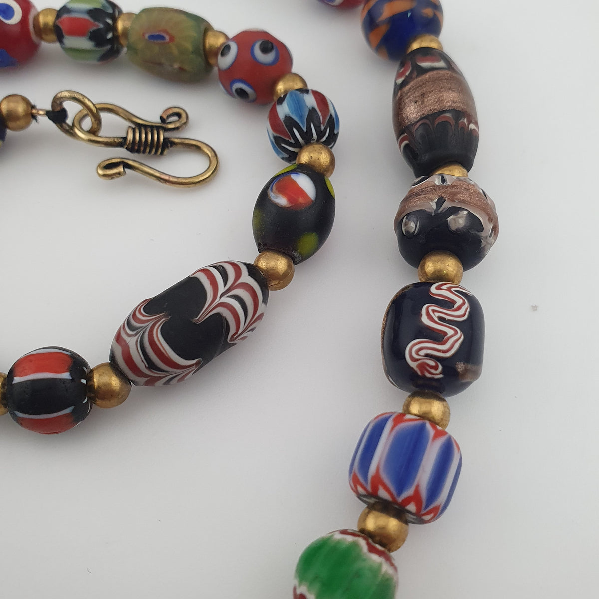 Antique Venetian Style MultiColor Mix Glass Beads Necklace