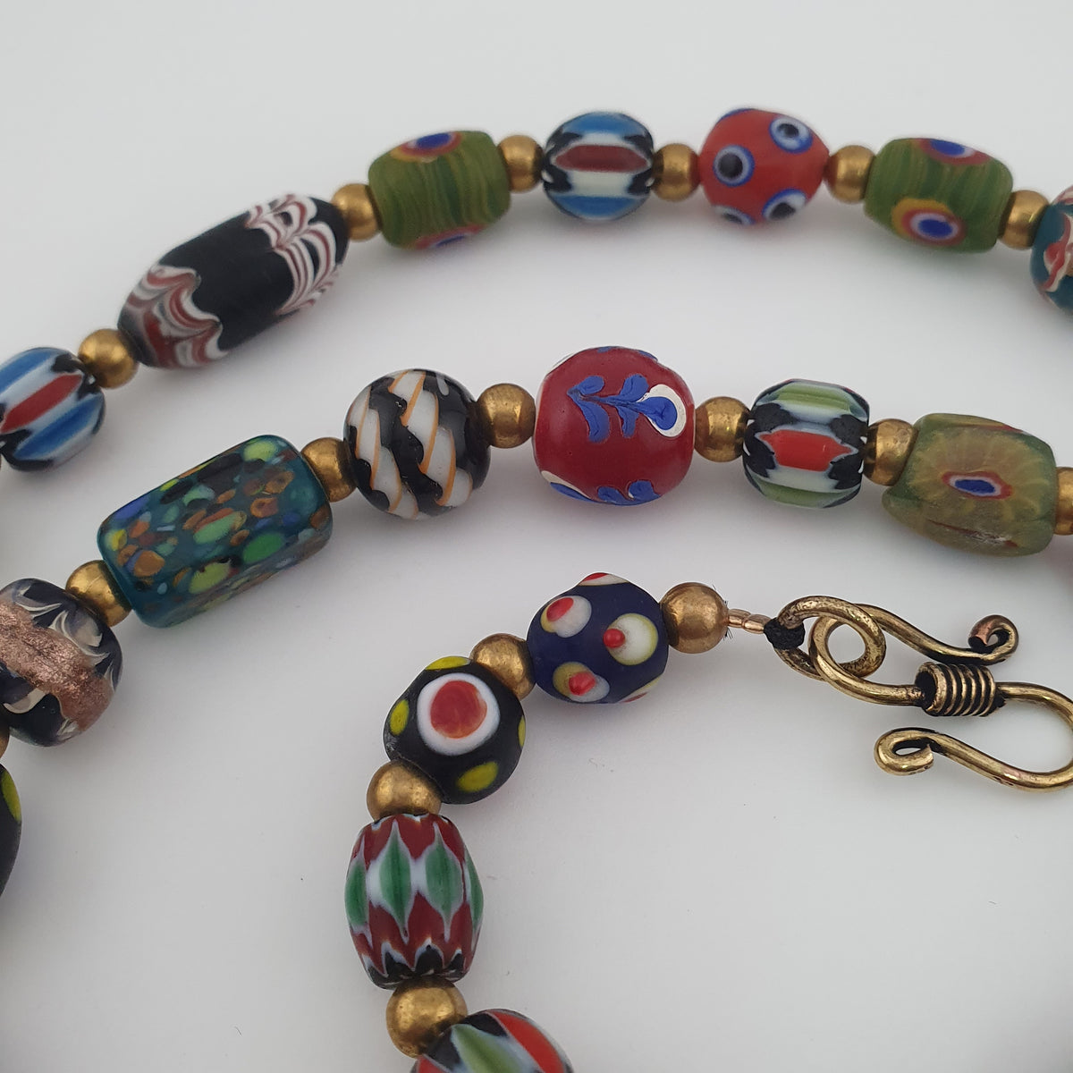Antique Venetian Style MultiColor Mix Glass Beads Necklace