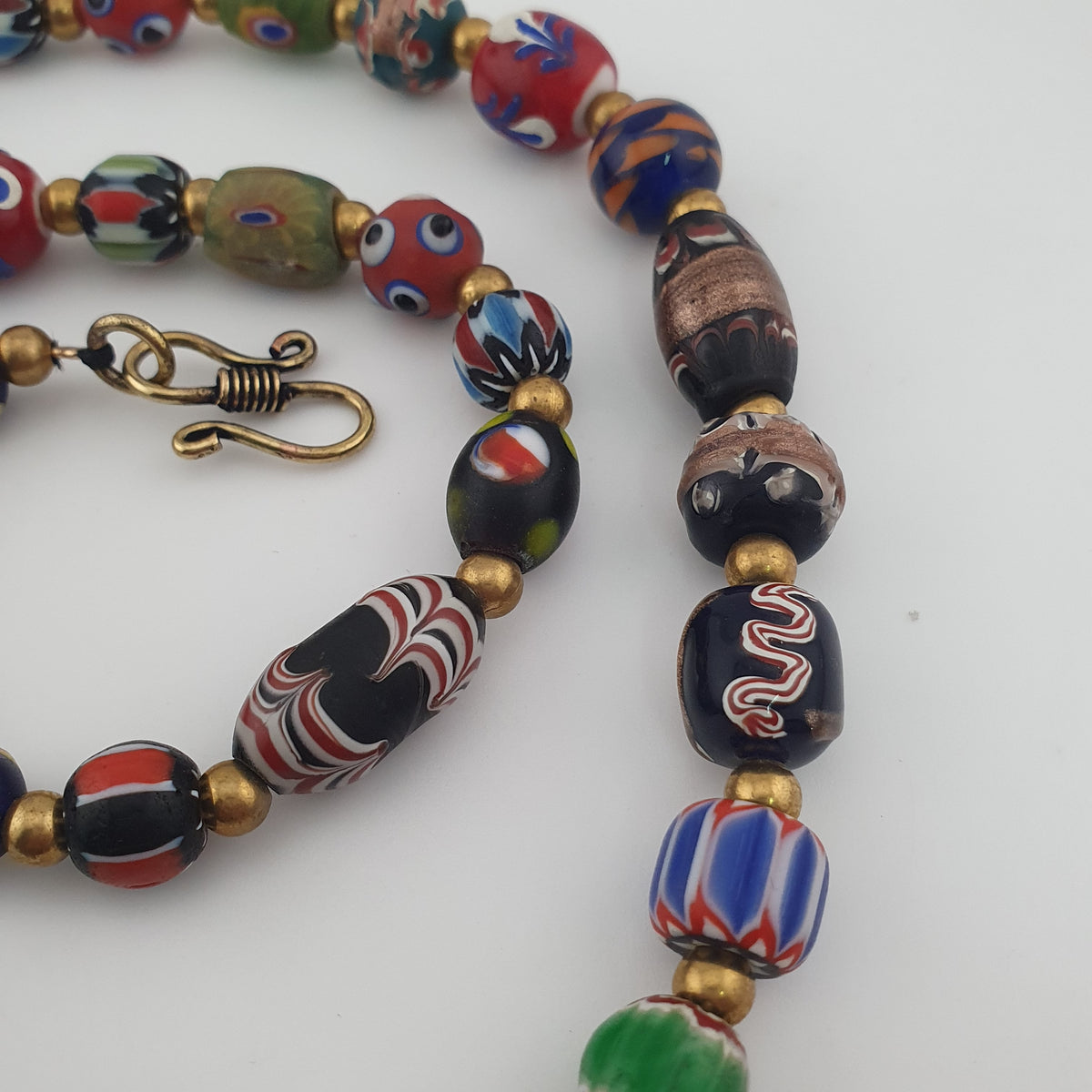 Antique Venetian Style MultiColor Mix Glass Beads Necklace