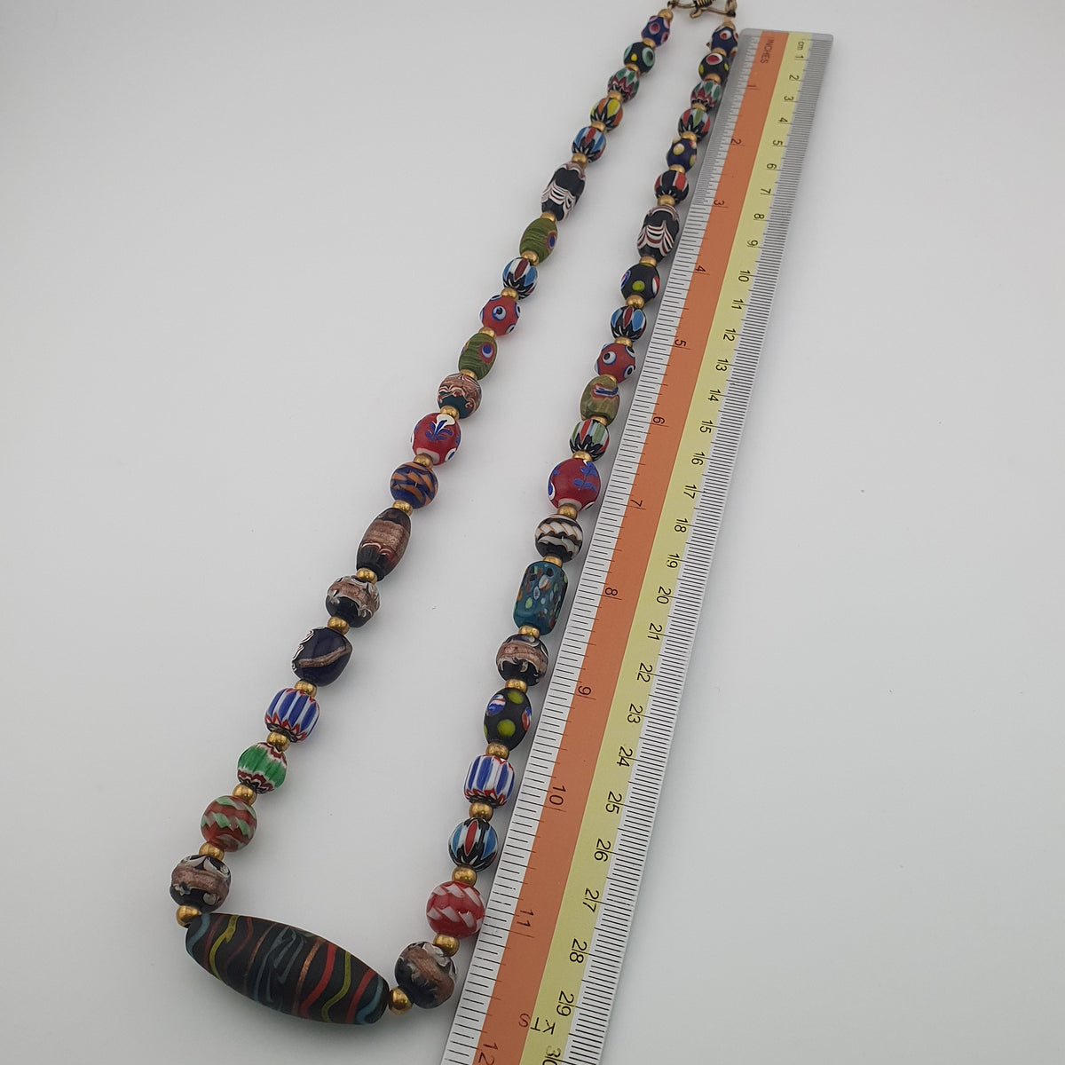 Antique Venetian Style MultiColor Mix Glass Beads Necklace