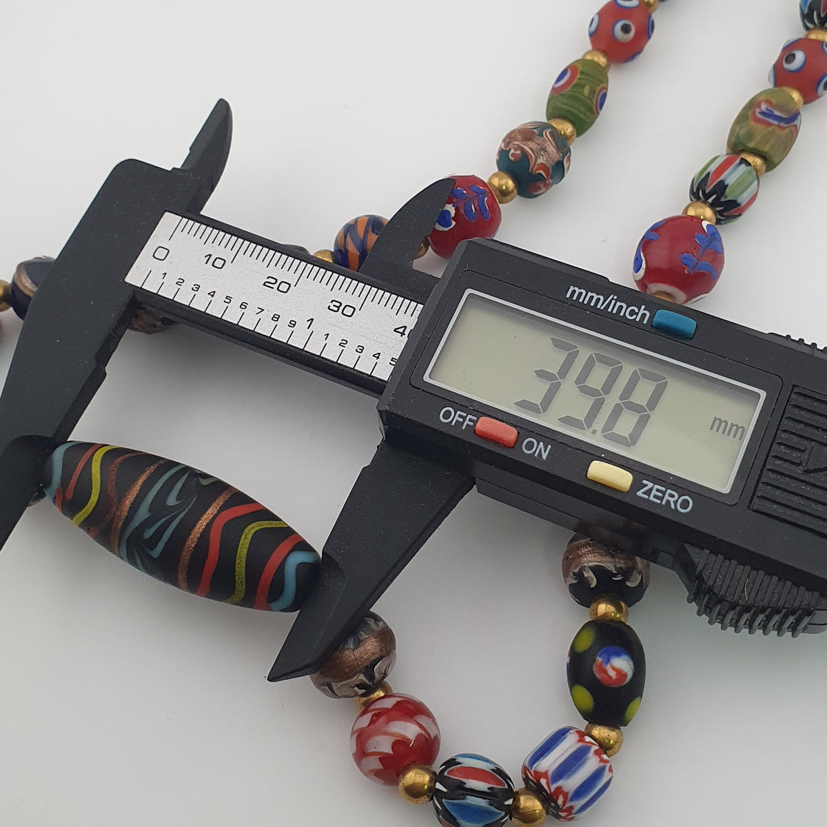 Antique Venetian Style MultiColor Mix Glass Beads Necklace