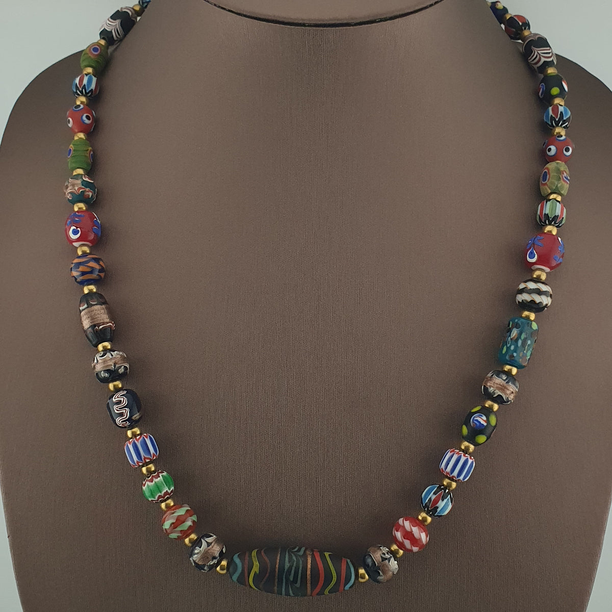 Antique Venetian Style MultiColor Mix Glass Beads Necklace
