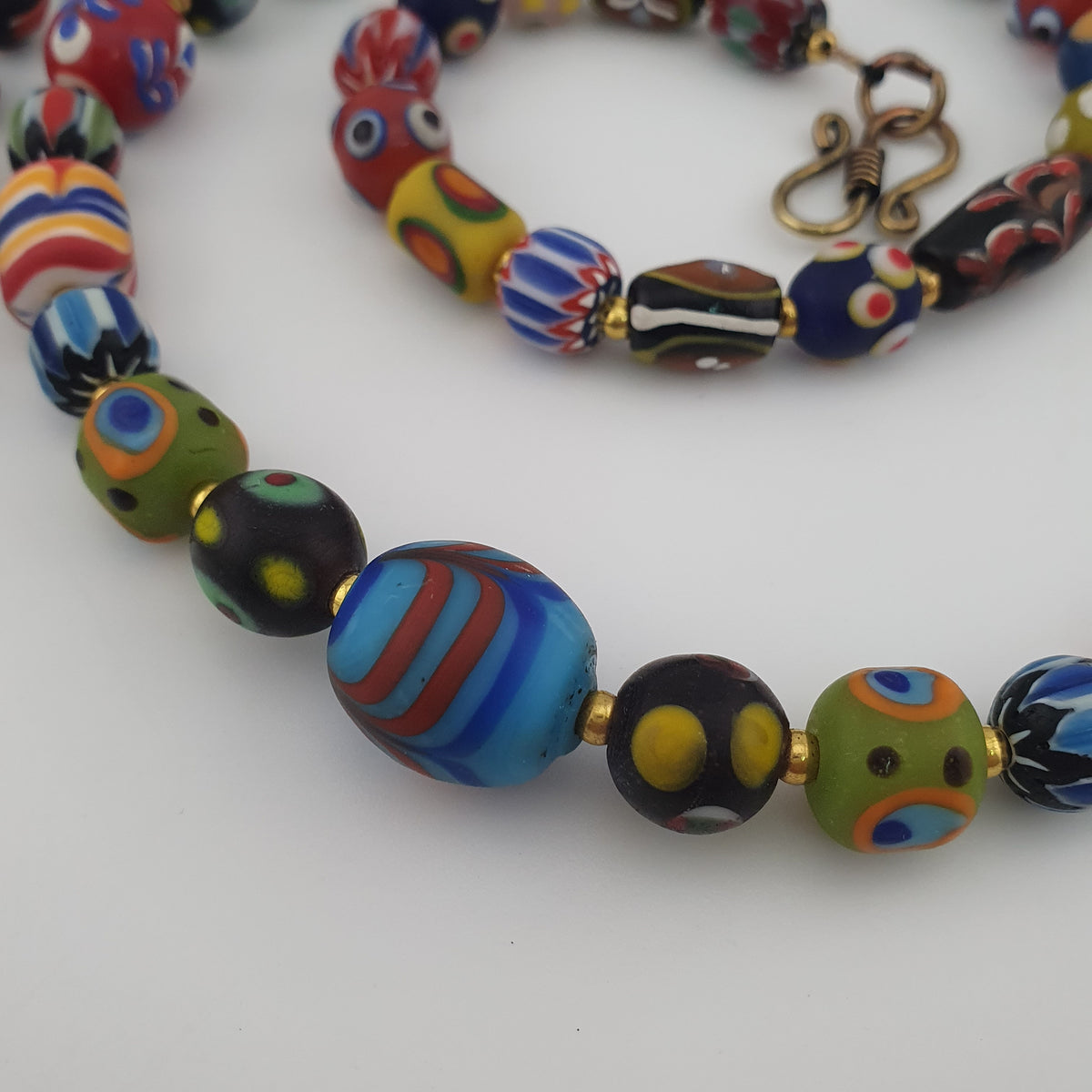 Antique Venetian Style MultiColor Mix Glass Beads Necklace