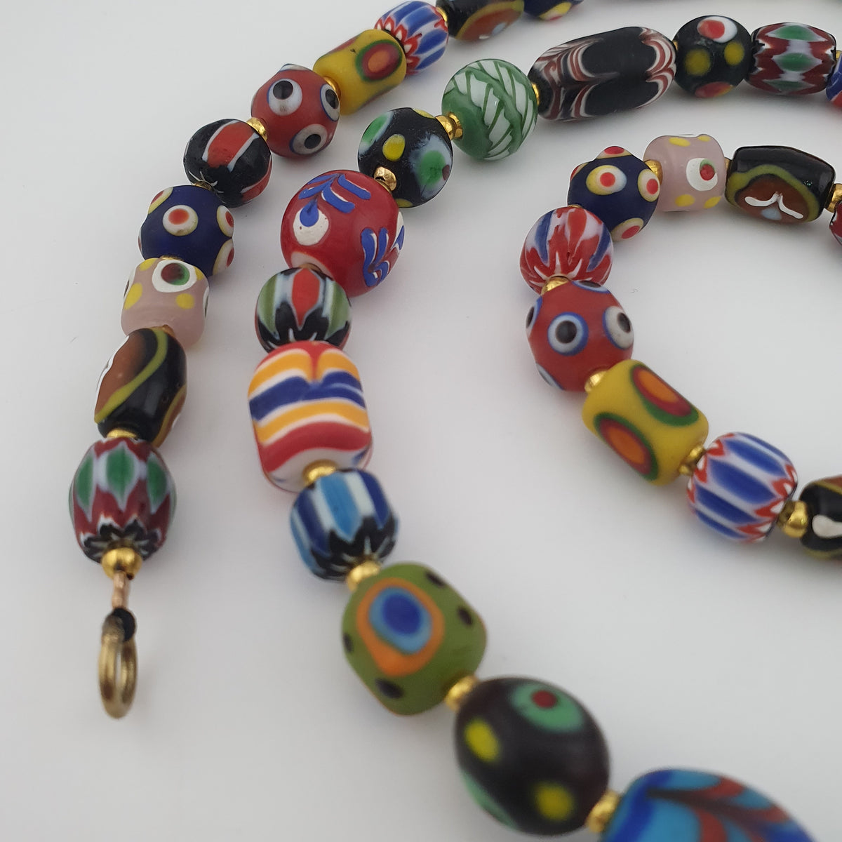 Antique Venetian Style MultiColor Mix Glass Beads Necklace