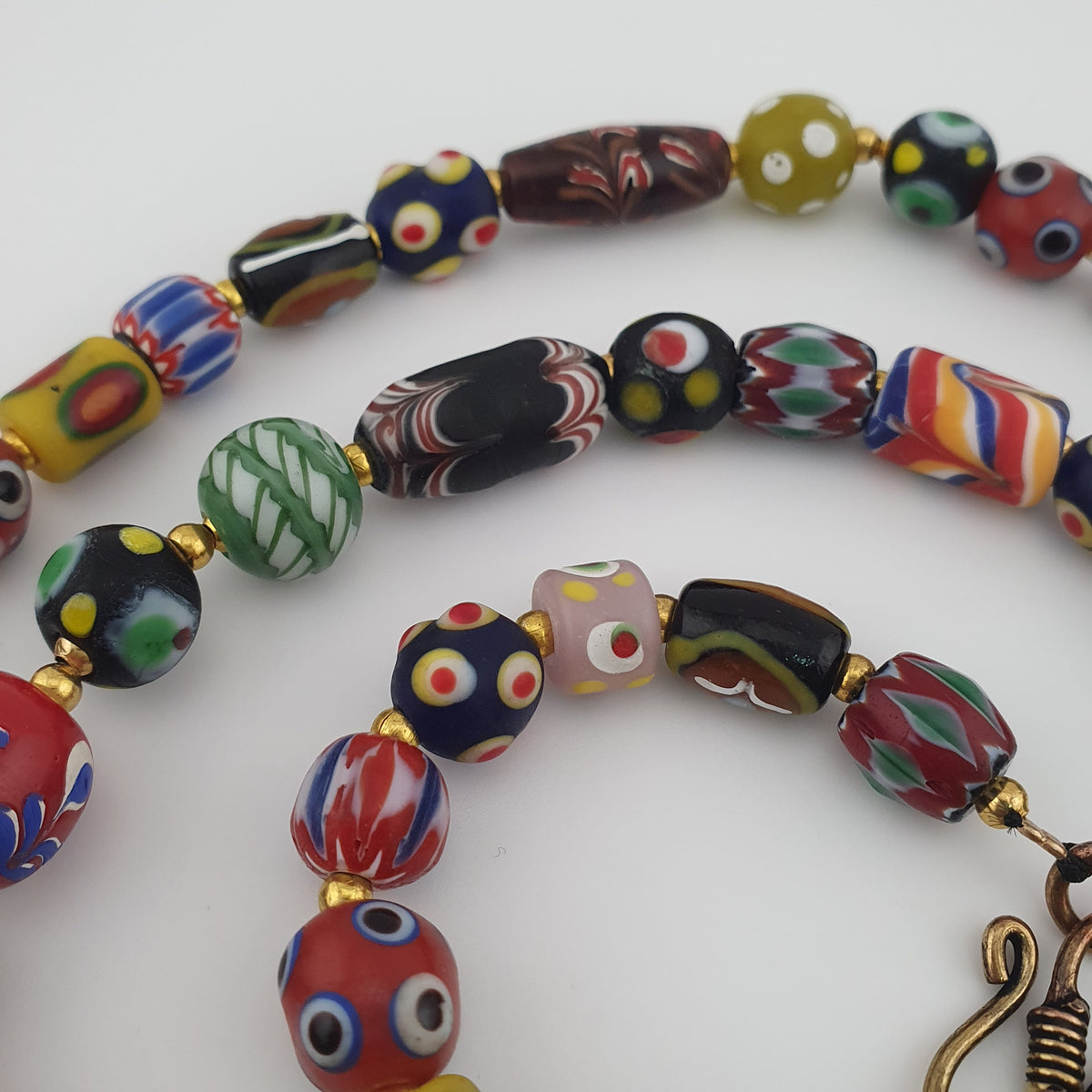Antique Venetian Style MultiColor Mix Glass Beads Necklace