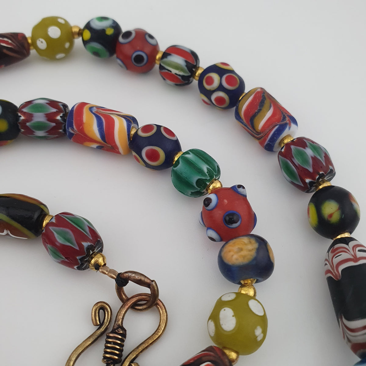 Antique Venetian Style MultiColor Mix Glass Beads Necklace