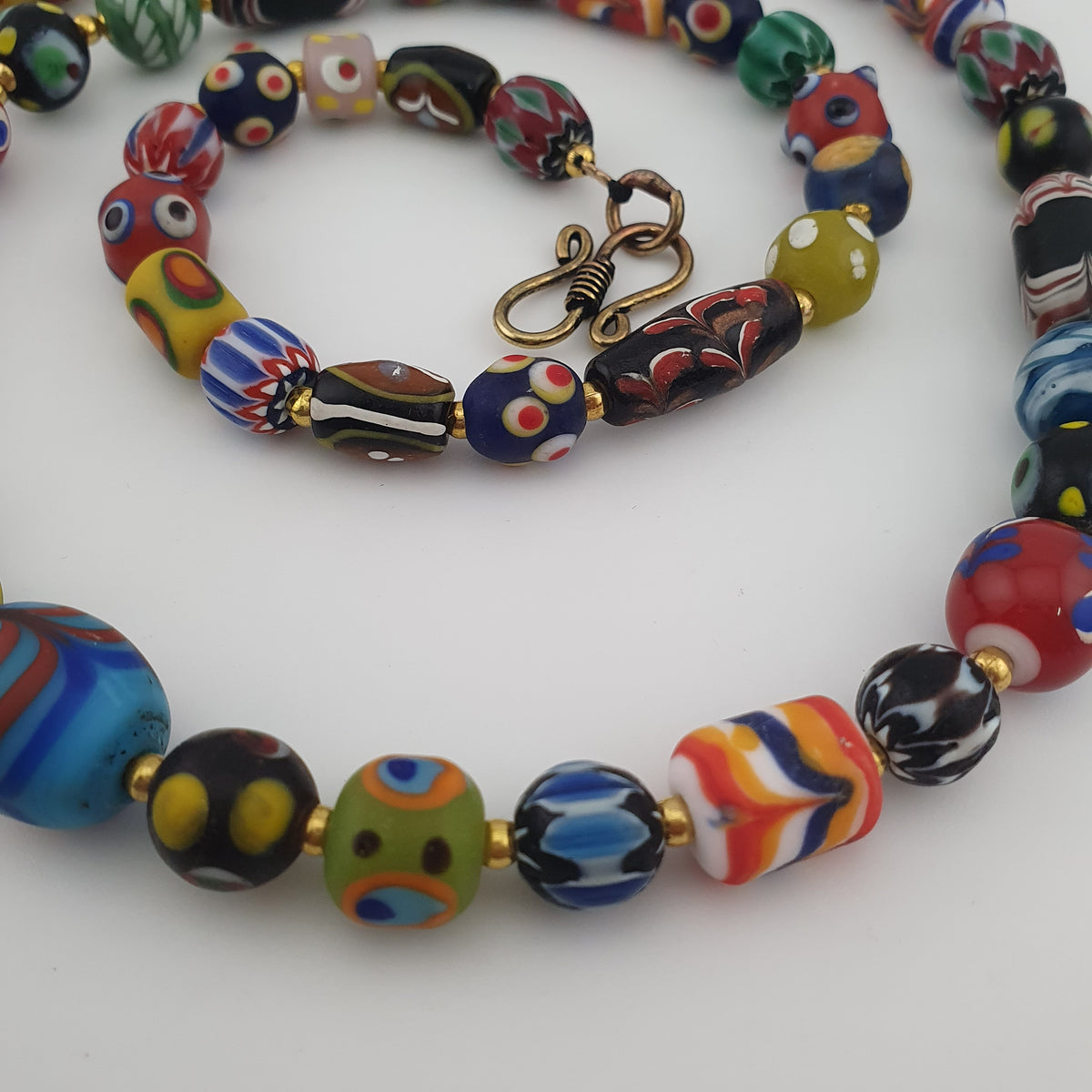 Antique Venetian Style MultiColor Mix Glass Beads Necklace