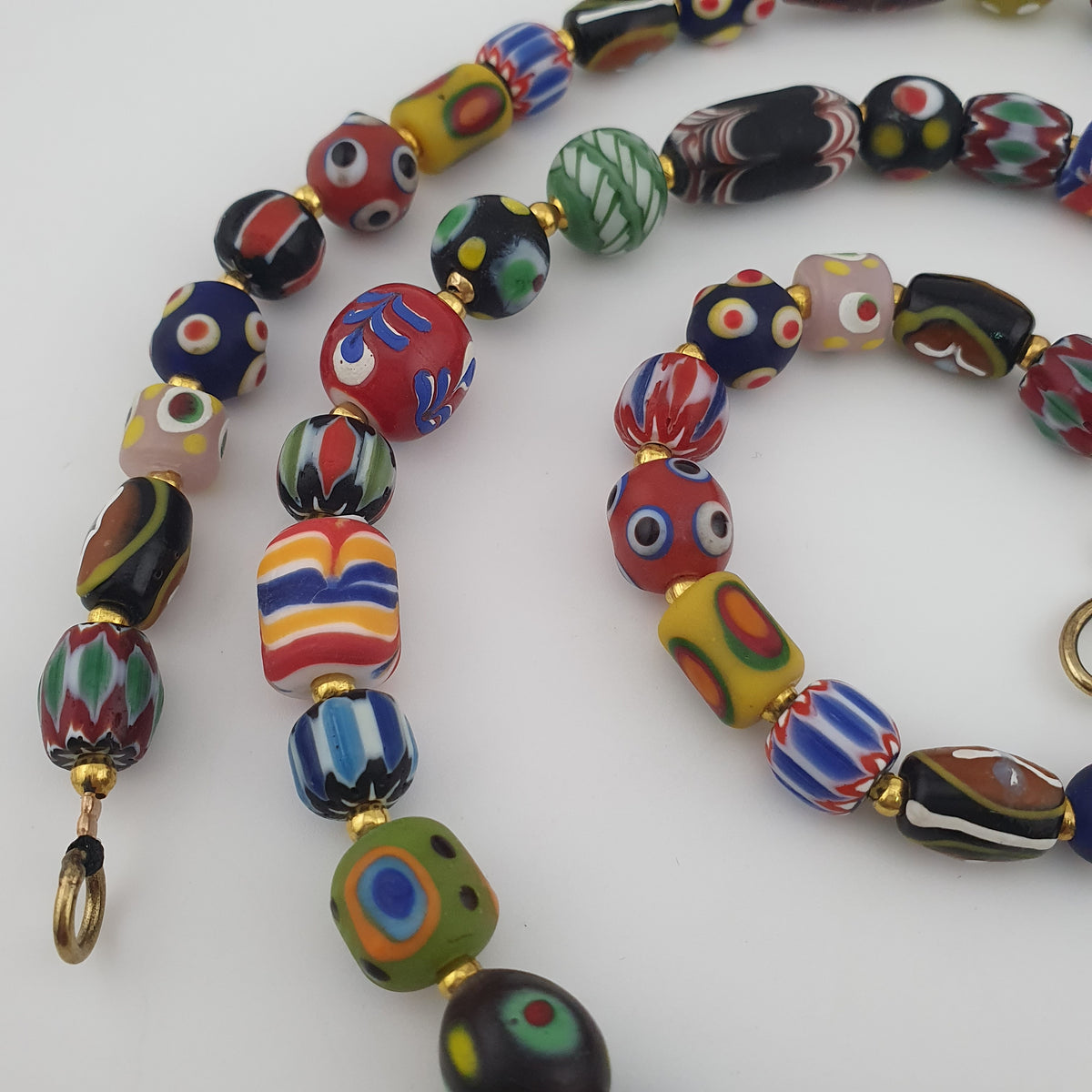Antique Venetian Style MultiColor Mix Glass Beads Necklace