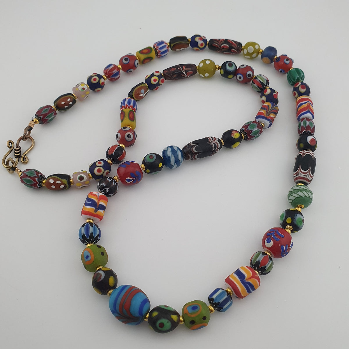 Antique Venetian Style MultiColor Mix Glass Beads Necklace