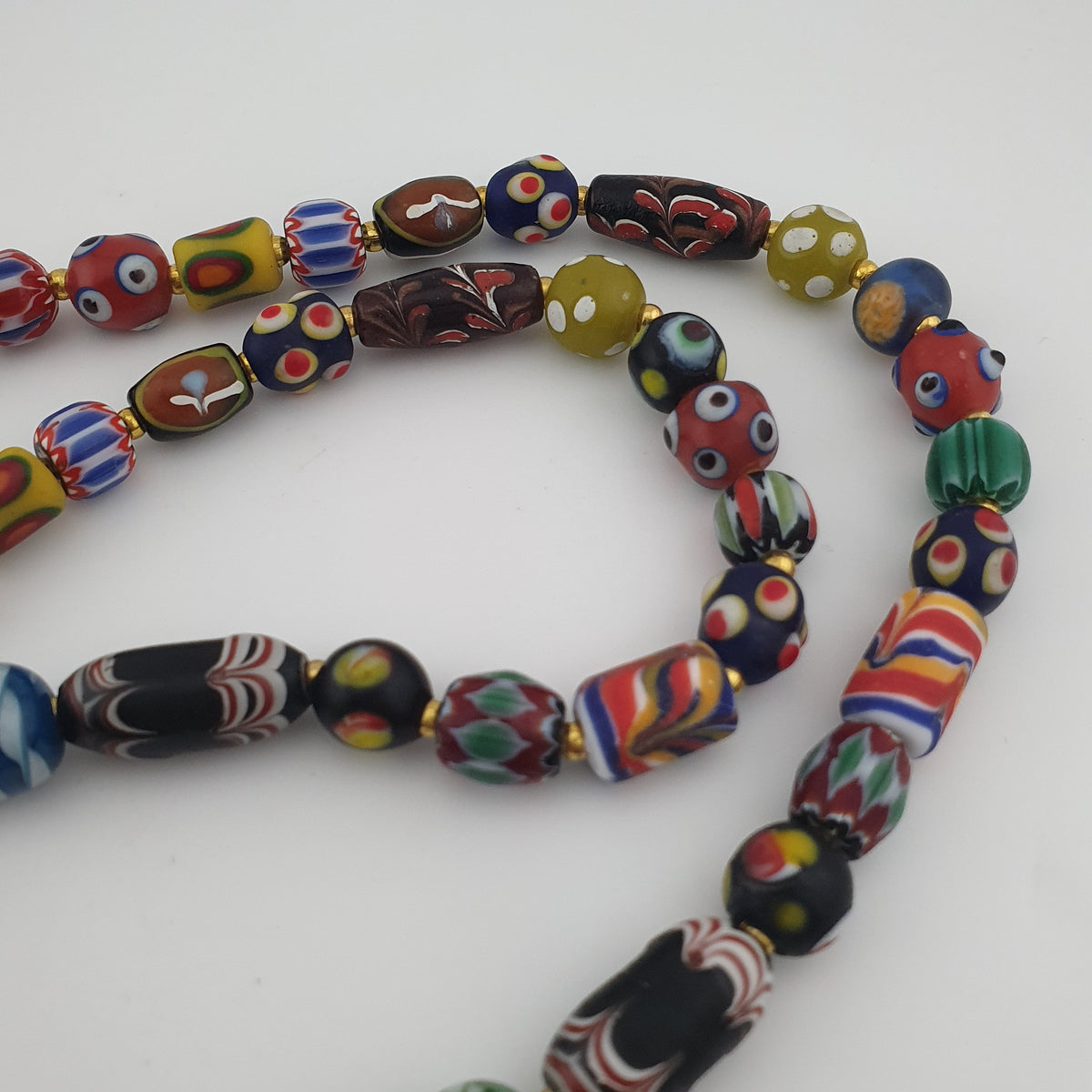 Antique Venetian Style MultiColor Mix Glass Beads Necklace