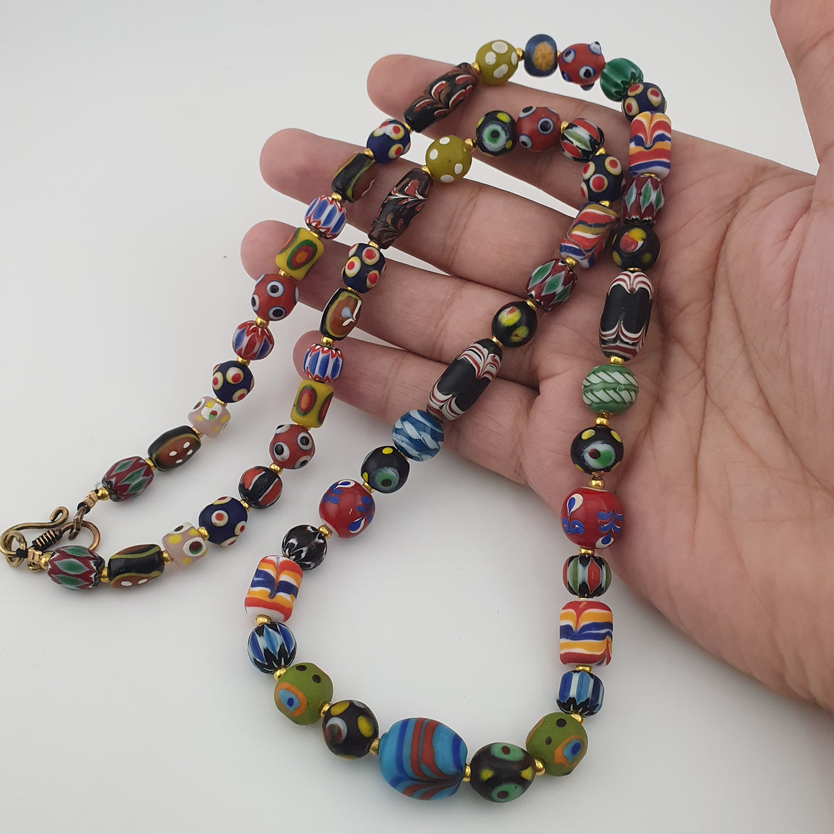 Antique Venetian Style MultiColor Mix Glass Beads Necklace