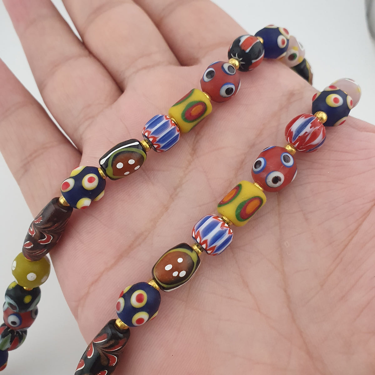 Antique Venetian Style MultiColor Mix Glass Beads Necklace