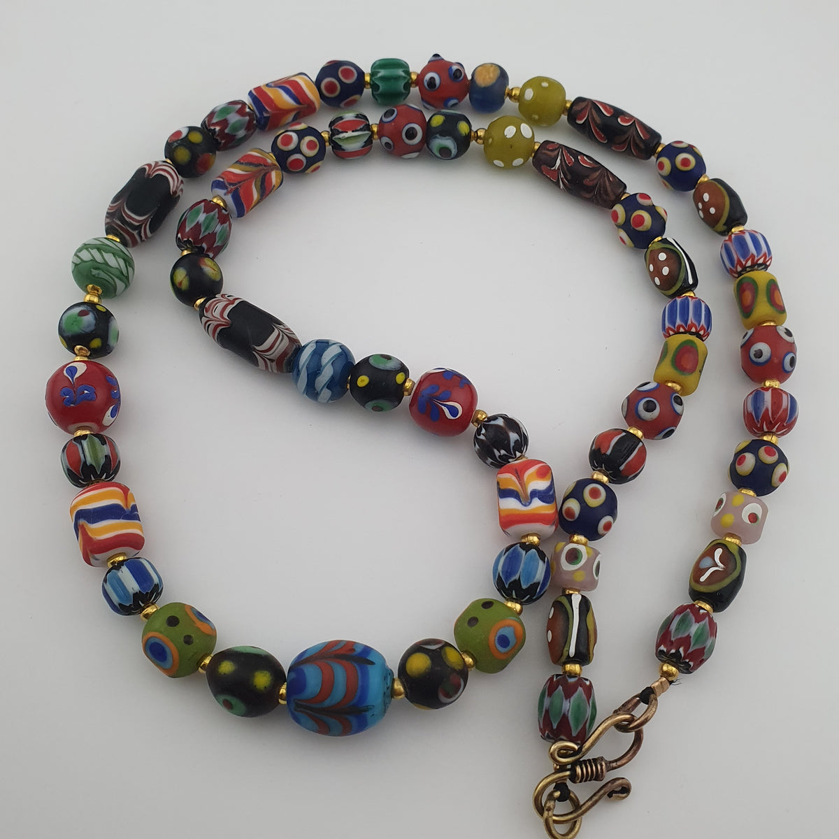 Antique Venetian Style MultiColor Mix Glass Beads Necklace