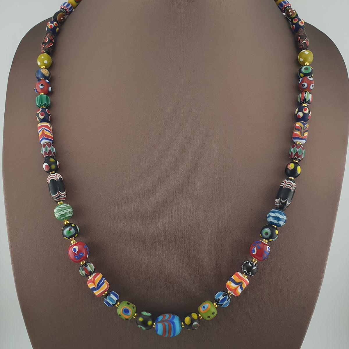 Antique Venetian Style MultiColor Mix Glass Beads Necklace