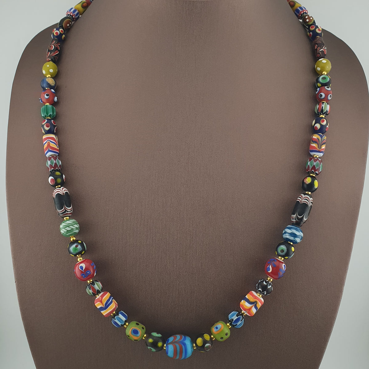 Antique Venetian Style MultiColor Mix Glass Beads Necklace