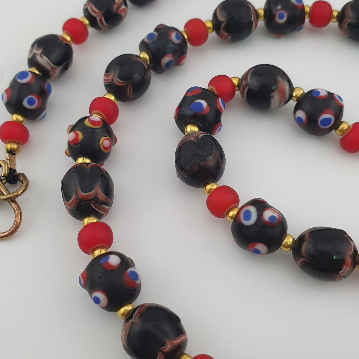 Antique Venetian Style Trade & Venetian WhiteHeart Glass Beads Necklace