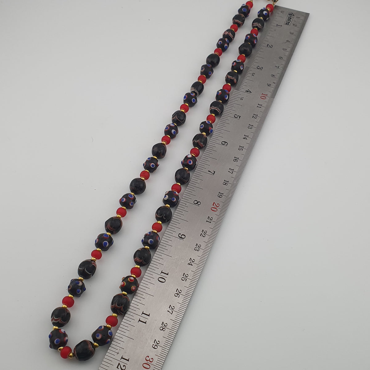 Antique Venetian Style Trade & Venetian WhiteHeart Glass Beads Necklace