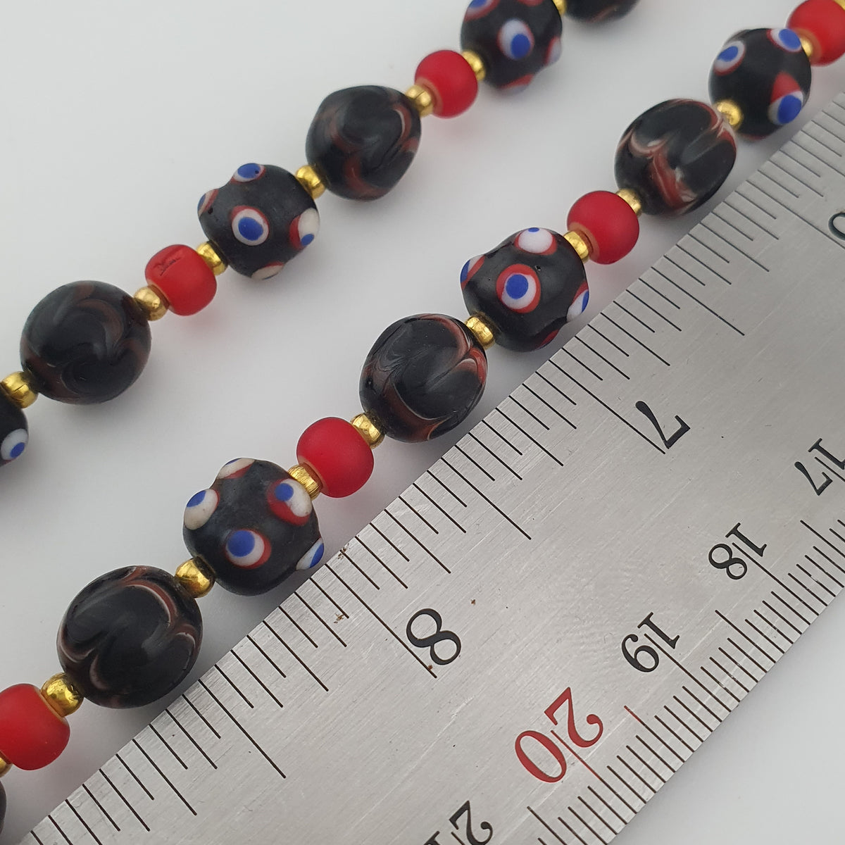 Antique Venetian Style Trade & Venetian WhiteHeart Glass Beads Necklace