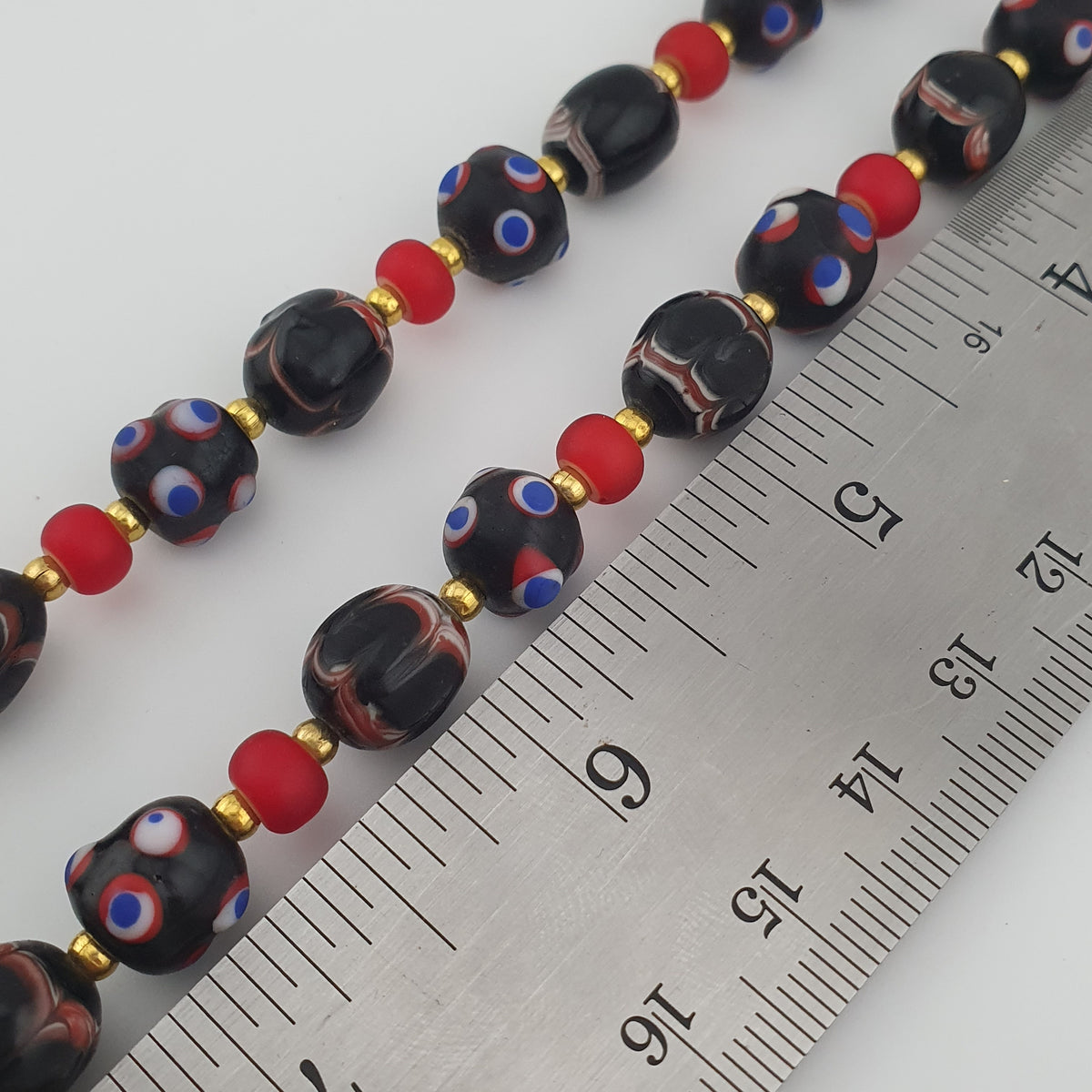 Antique Venetian Style Trade & Venetian WhiteHeart Glass Beads Necklace