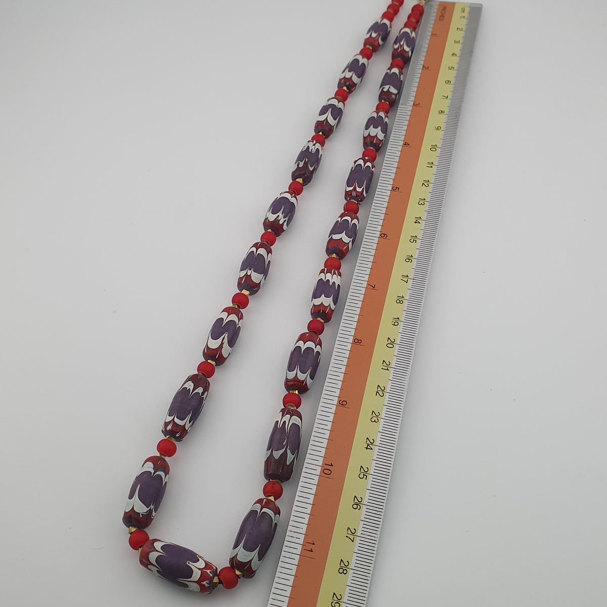 Antique Venetian Style Trade & Venetian whiteHeart Glass Beads Necklace