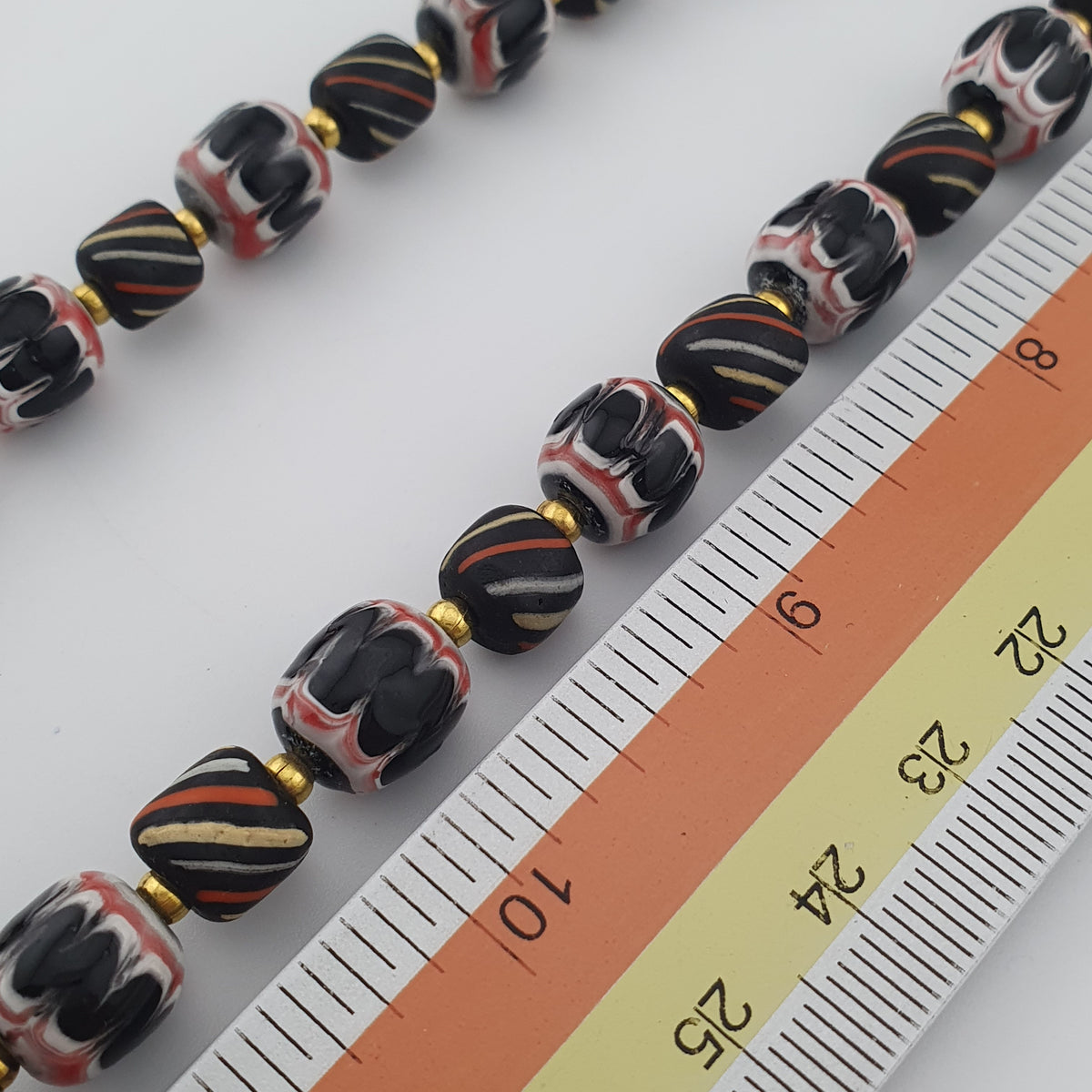 Vintage Venetian Style Strip & Trade Glass Bead Necklace