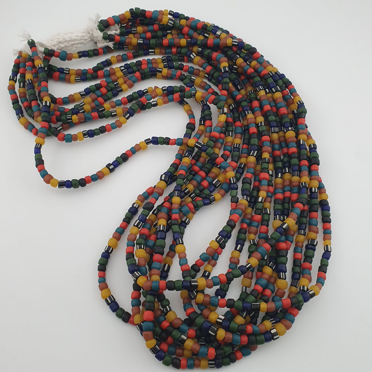 Antique African Style Multicolor 4–5 mm Glass Beads Necklace Strand