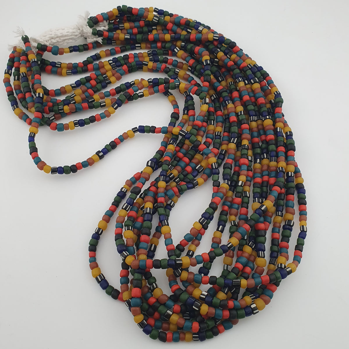 Antique African Style Multicolor 4–5 mm Glass Beads Necklace Strand