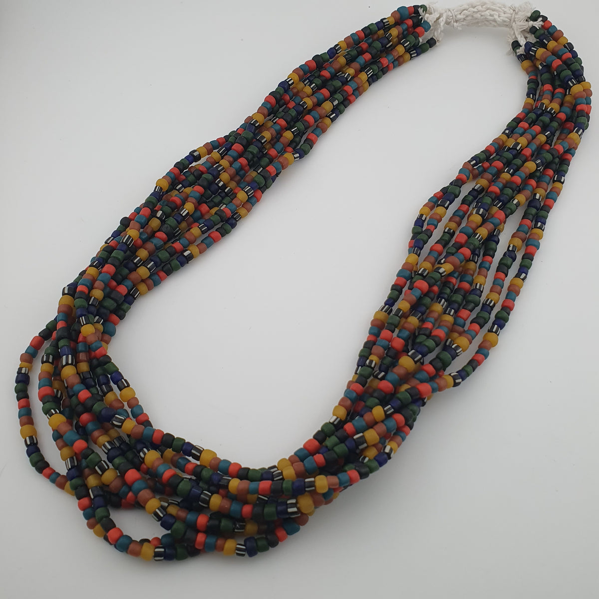 Antique African Style Multicolor 4–5 mm Glass Beads Necklace Strand
