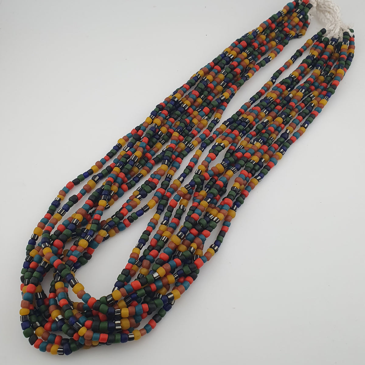 Antique African Style Multicolor 4–5 mm Glass Beads Necklace Strand