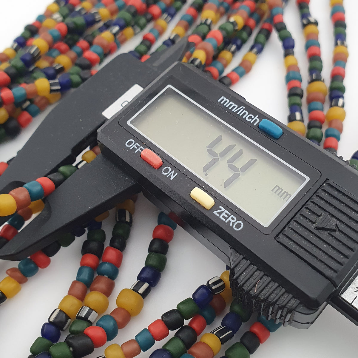 Antique African Style Multicolor 4–5 mm Glass Beads Necklace Strand