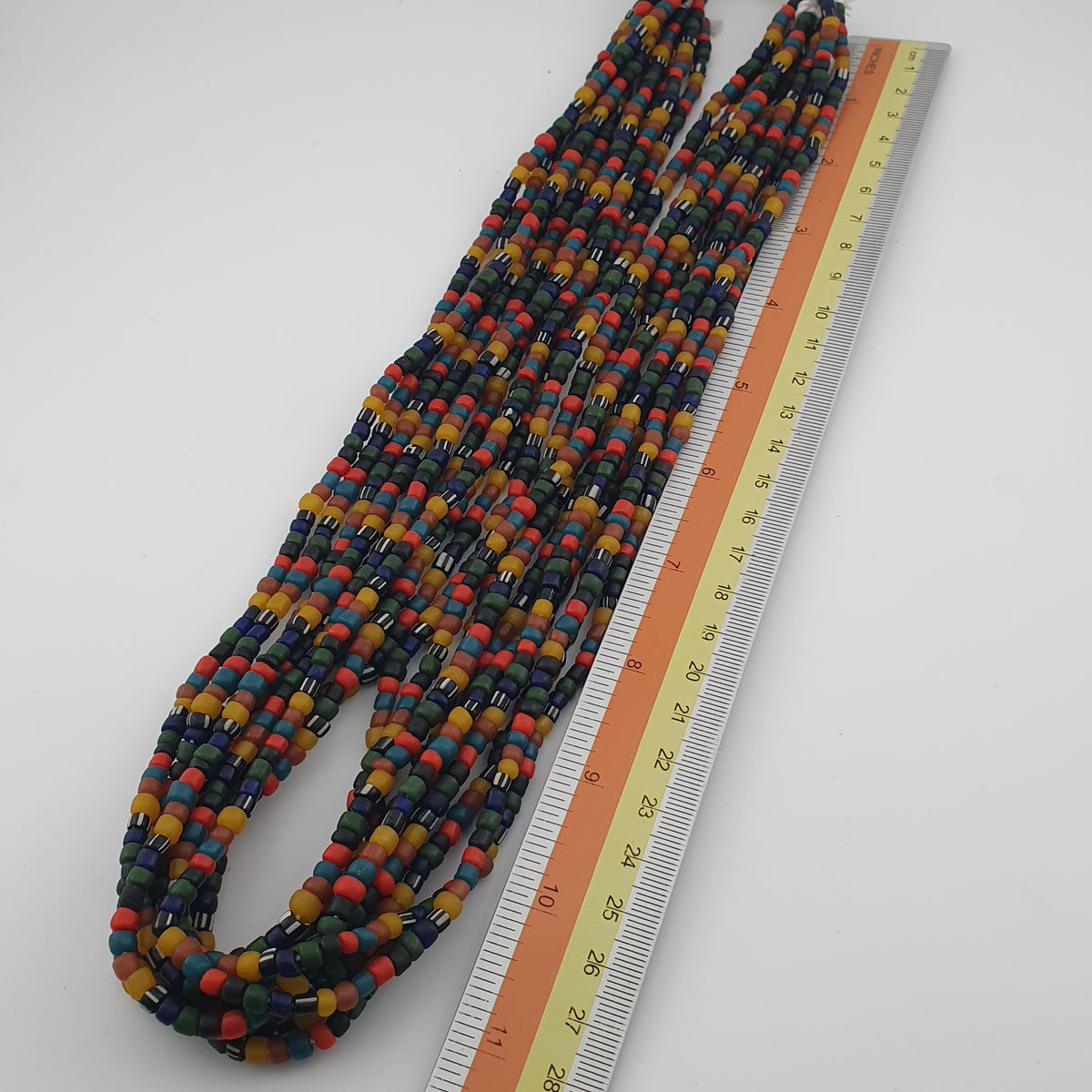Antique African Style Multicolor 4–5 mm Glass Beads Necklace Strand