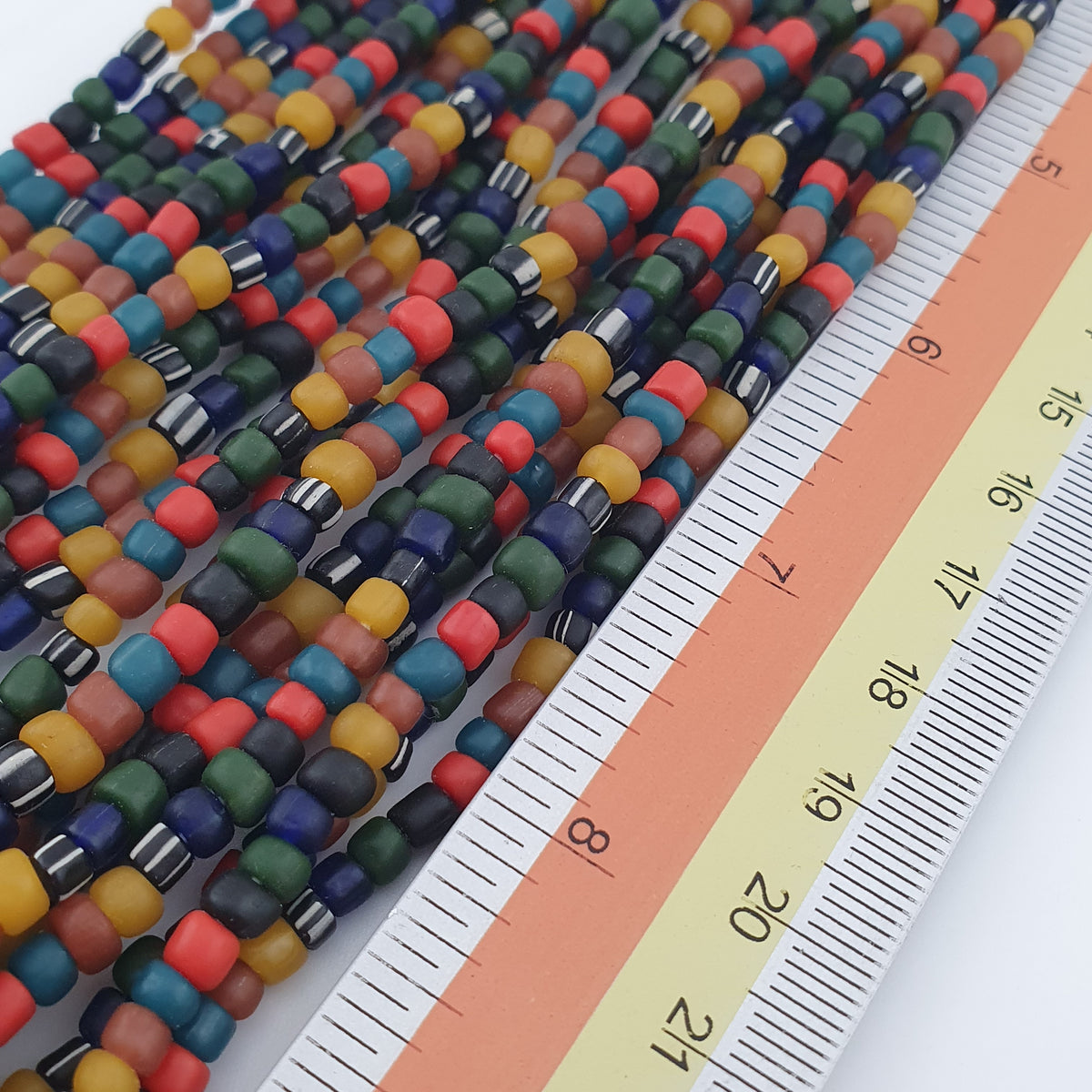 Antique African Style Multicolor 4–5 mm Glass Beads Necklace Strand