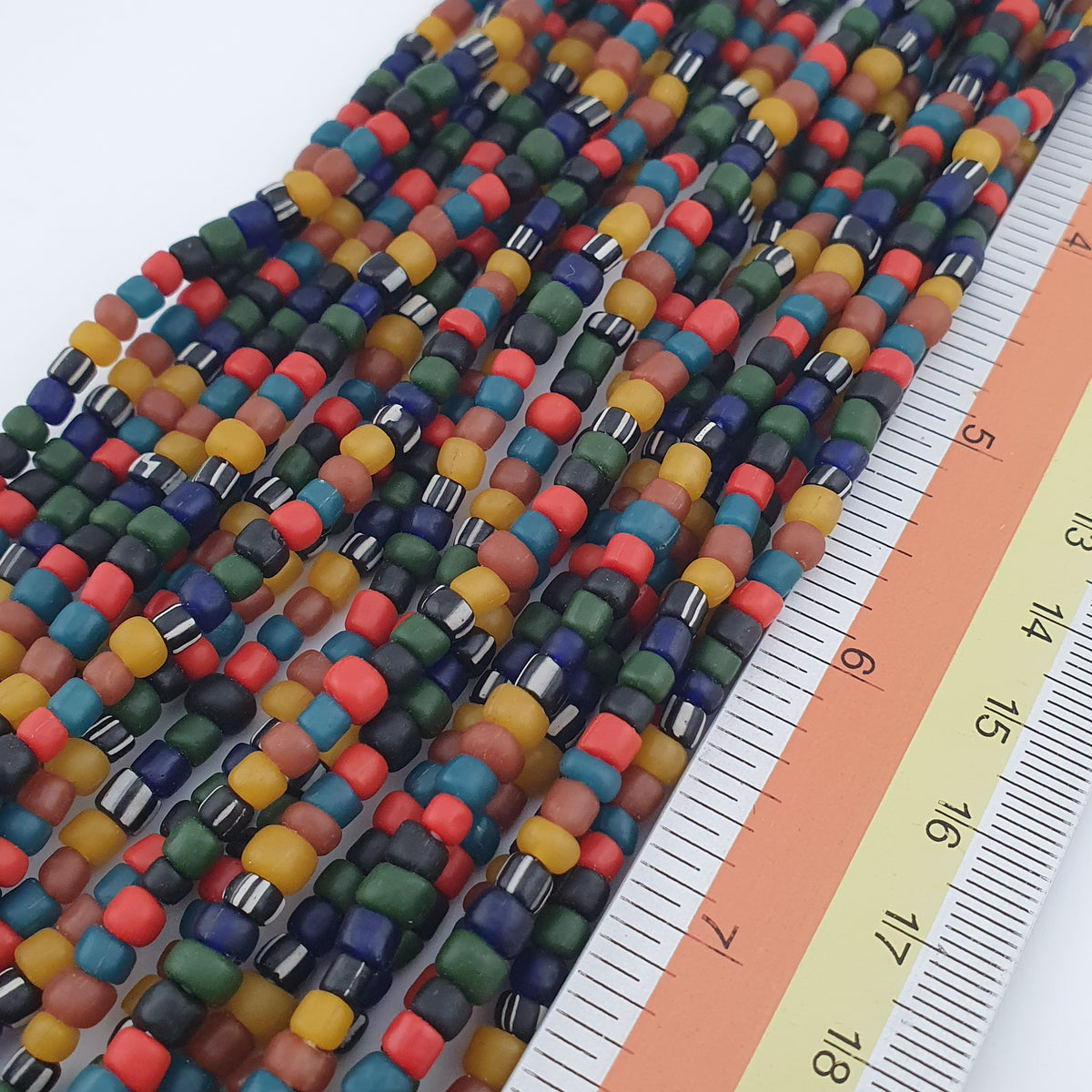 Antique African Style Multicolor 4–5 mm Glass Beads Necklace Strand