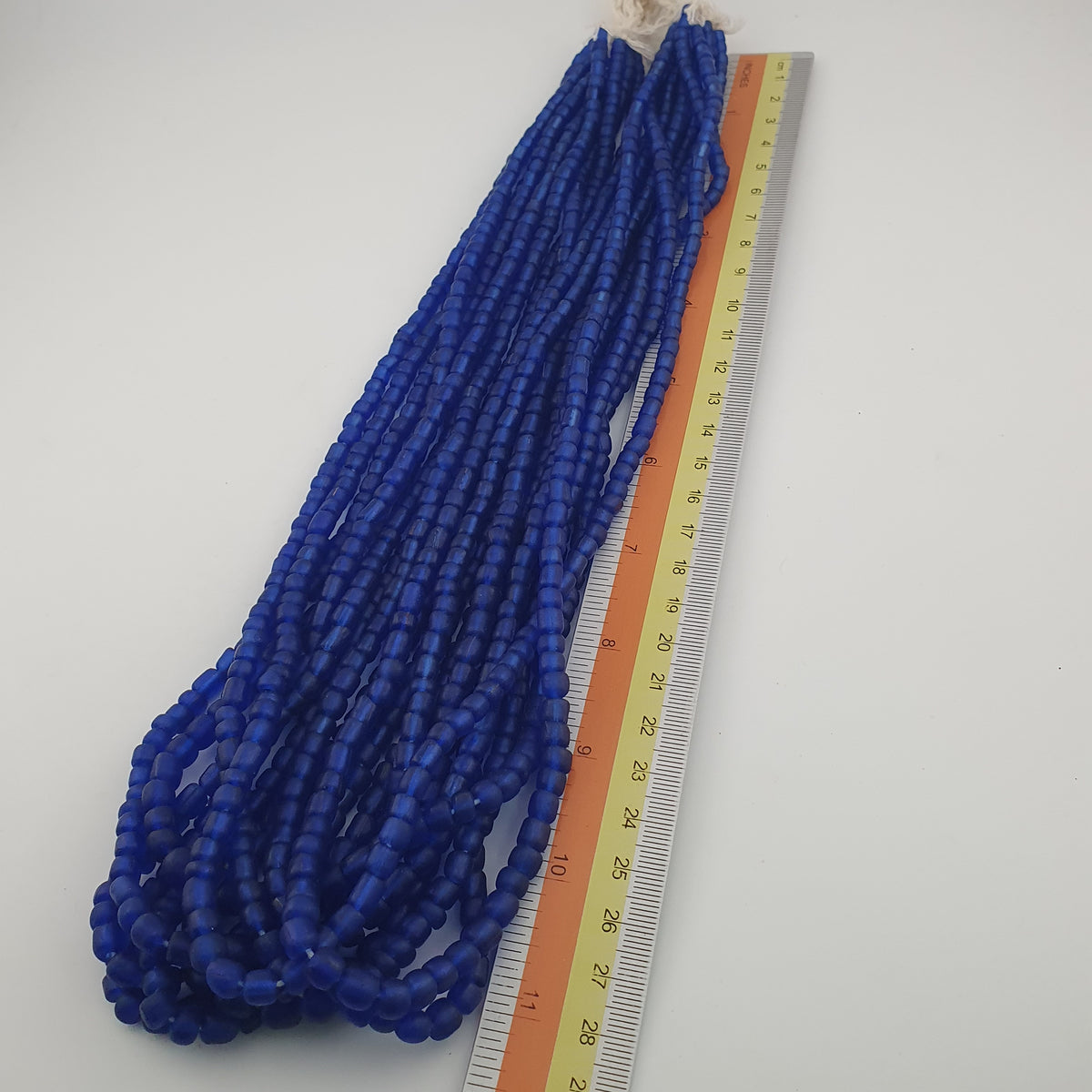 Vintage African Style Blue 4-5.5mm Glass Beads Necklace Strand