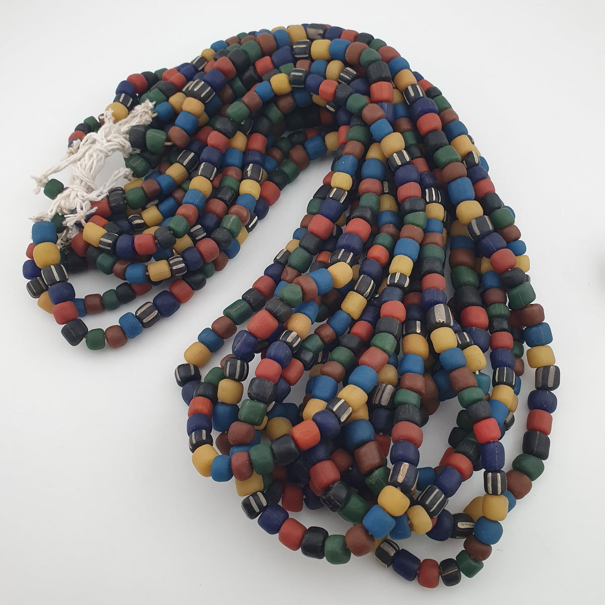 Antique African Style MultiColor Mix 7-8.5mm Glass Beads Necklace Strands