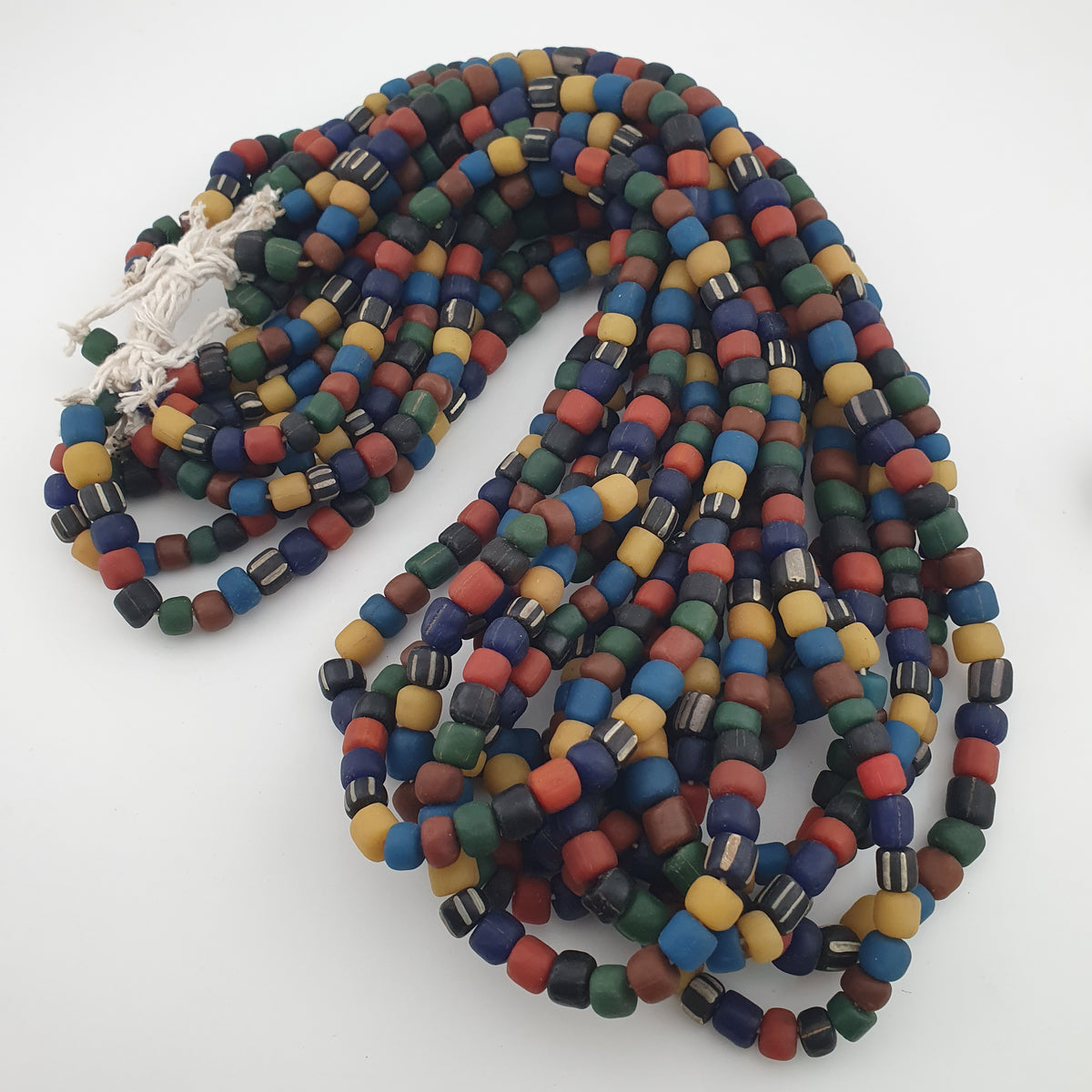 Antique African Style MultiColor Mix 7-8.5mm Glass Beads Necklace Strands