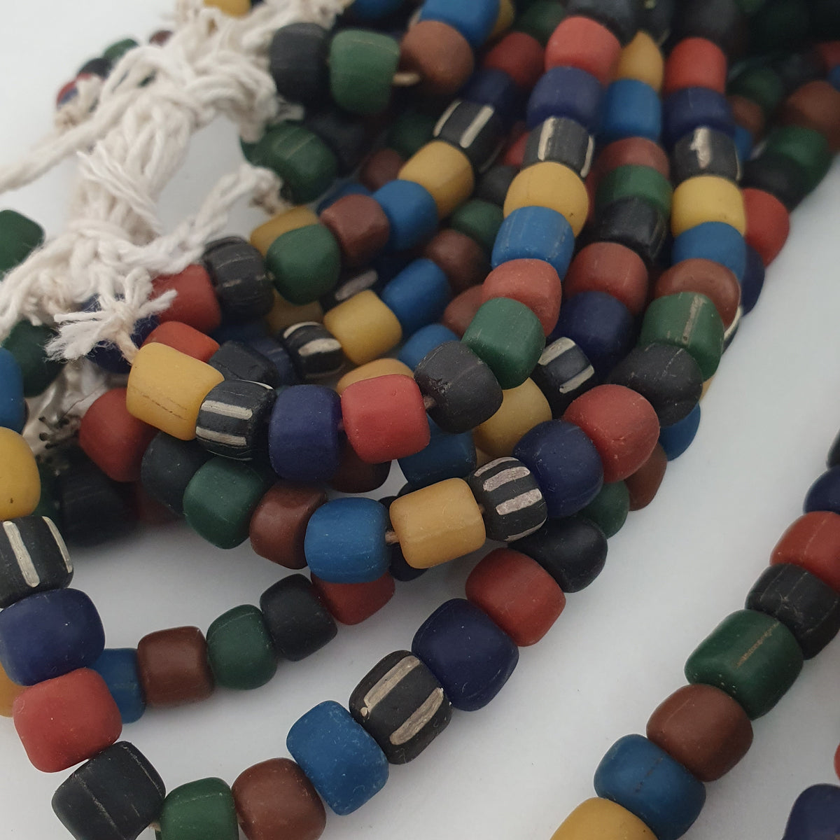 Antique African Style MultiColor Mix 7-8.5mm Glass Beads Necklace Strands
