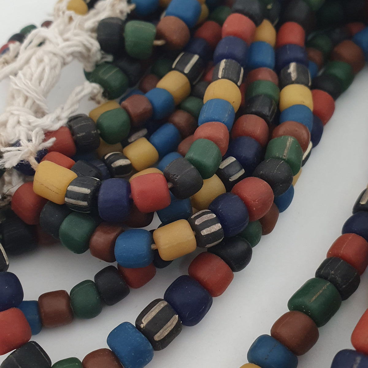 Antique African Style MultiColor Mix 7-8.5mm Glass Beads Necklace Strands