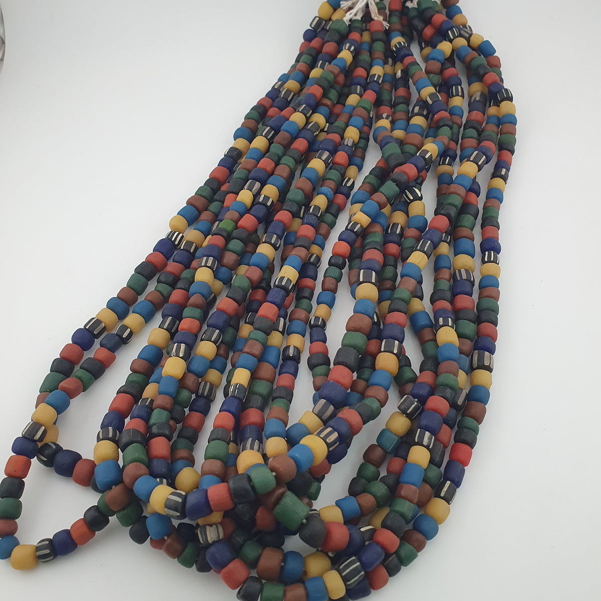 Antique African Style MultiColor Mix 7-8.5mm Glass Beads Necklace Strands