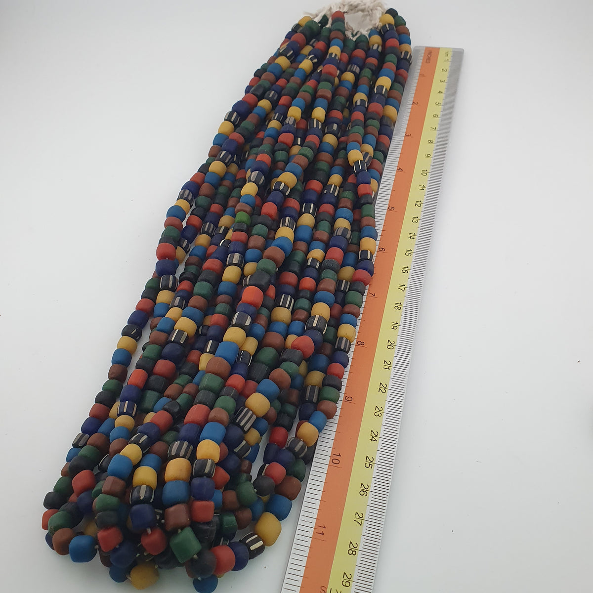 Antique African Style MultiColor Mix 7-8.5mm Glass Beads Necklace Strands