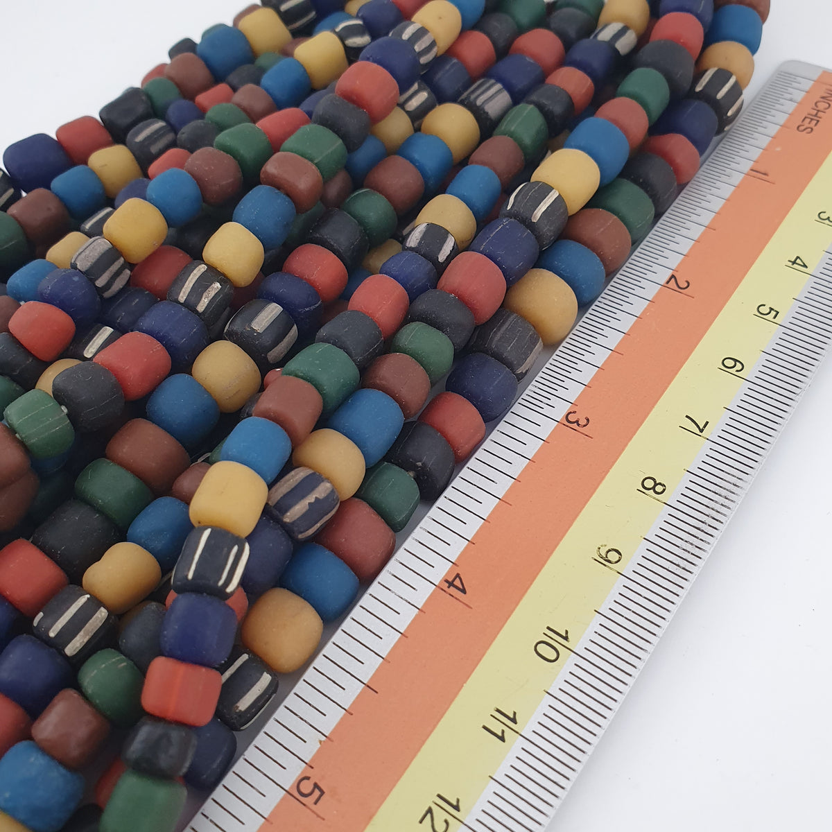 Antique African Style MultiColor Mix 7-8.5mm Glass Beads Necklace Strands